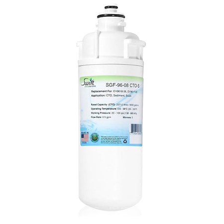 Swift Green Filters Replacement water filter for Everpure EV9618-36, EV9617-22 SGF-96-08 CTO-S